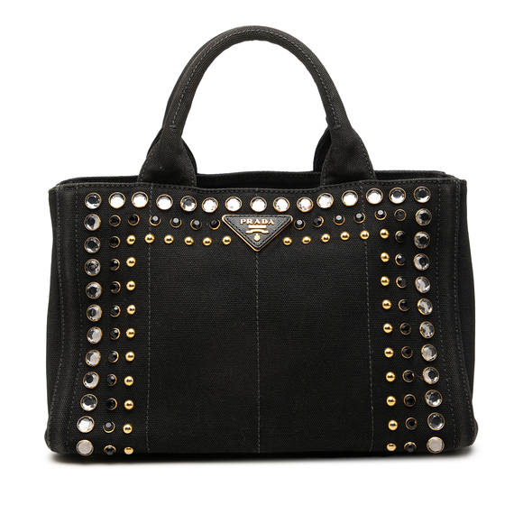 Prada Handbags - Pre-Loved Prada Small Canvas Canapa Bijoux Satchel
